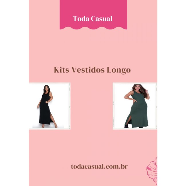 Kit 2 Peças Vestido Longo Visco St Madame