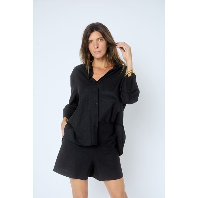 Camisa Lemmut Manga Longa Preto