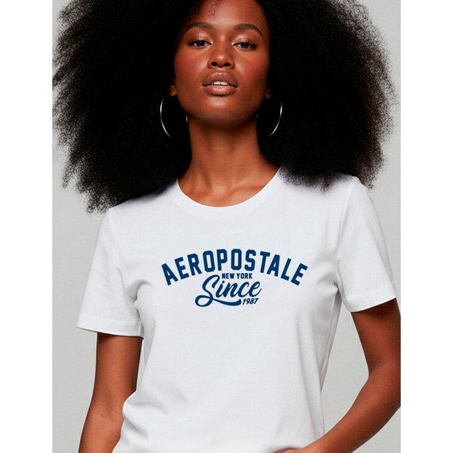 Camiseta Manga Curta Feminina Silkada Aéropostale 981301134 Branco