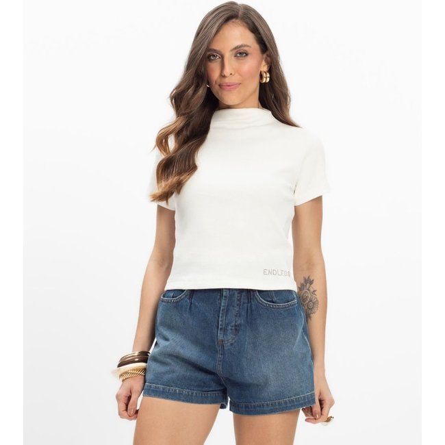 Blusa em Ribana Feminina Endless Bege