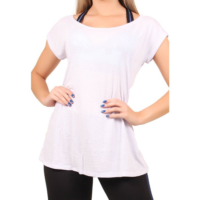 Blusa Serra e Mar Modas Fitness Marcella Academia Treino Fit Branco