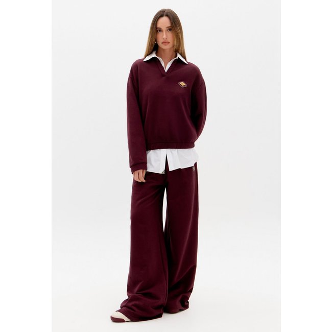 Calça Feminina Lança Perfume Cintura Alta Bordô