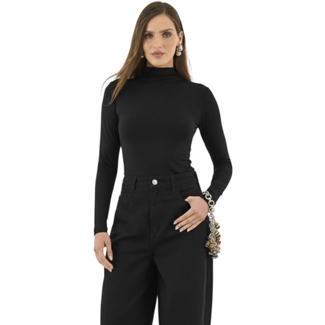 Blusa Slim Manga Longa Colcci Preto