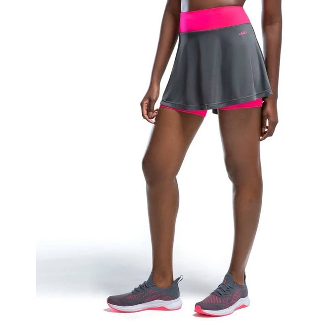 Shorts Saia Olympikus Complemento Feminino Cinza e Rosa