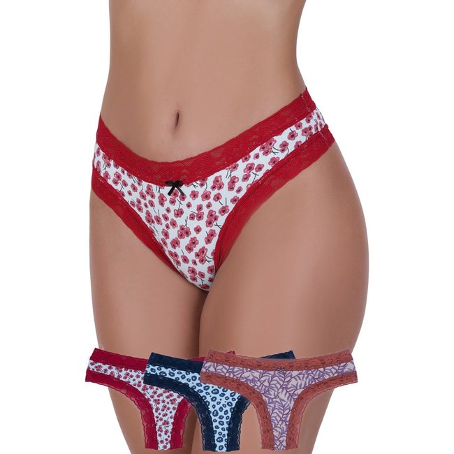 Kit 3 Calcinhas Déborah Fio Microfibra Concept Lingerie Multicolorido