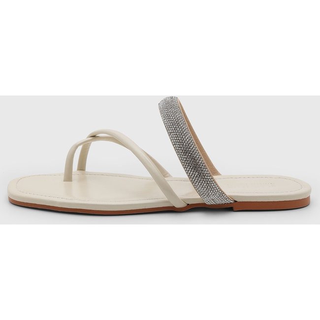 Rasteira Feminina Santa Lolla Pedrarias Off-White
