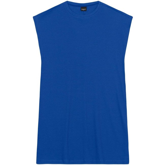 Vestido Feminino Curto Canelado Essendi Azul Médio Azul