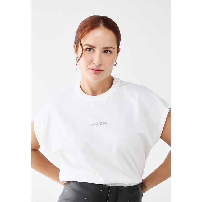 Camiseta Colcci Reta Logo Branca