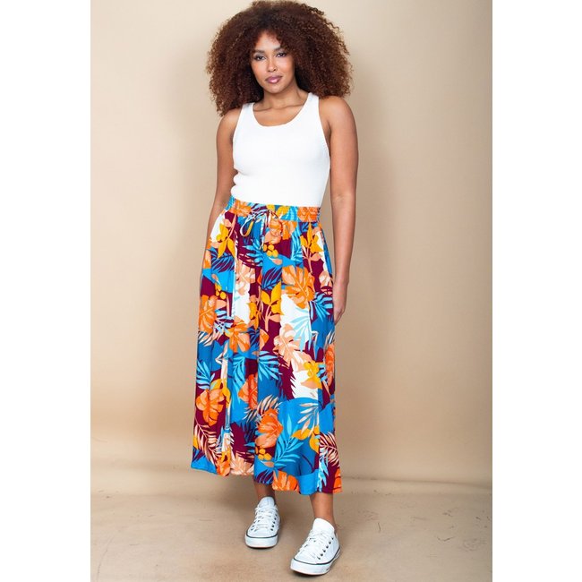 Saia Cabanafree Longa Viscose Estampa Aurora Profunda