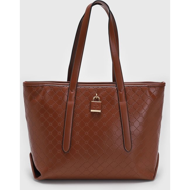 Bolsa Feminina Capodarte Grande Monograma Camel