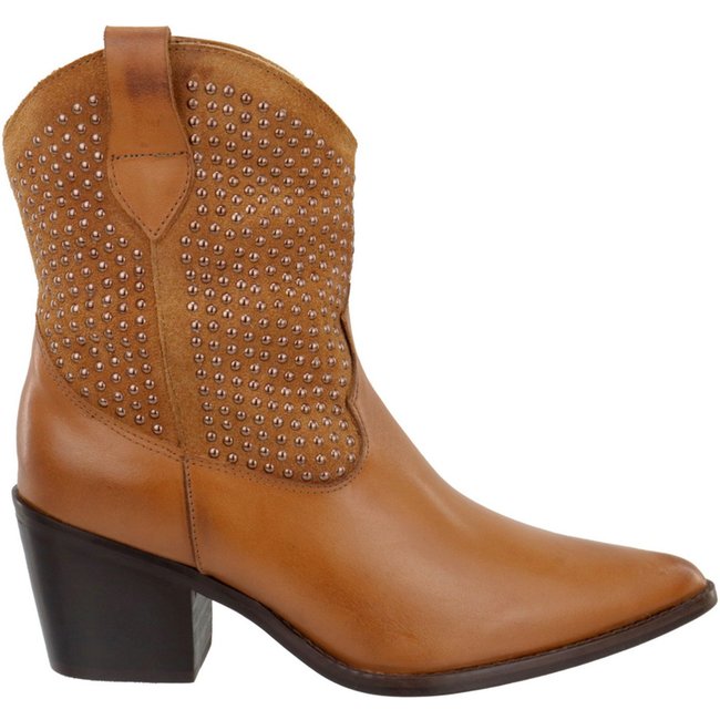 Bora Couro Feminino Stras Texana Retta Oficial Camel