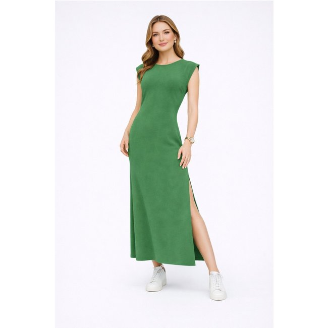 Vestido Longo D Bell Outlet Fashion Com Fenda Verde