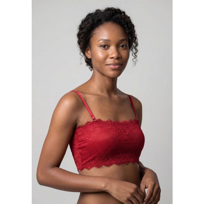 Sutiã Feminino Hope Top Faixa Renda Vermelho