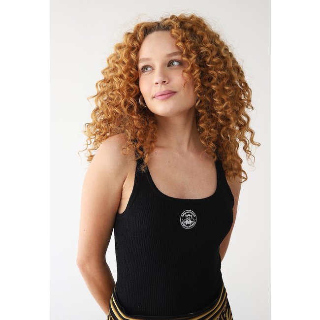Regata Canelada FARM Ajustada Tricot Preta
