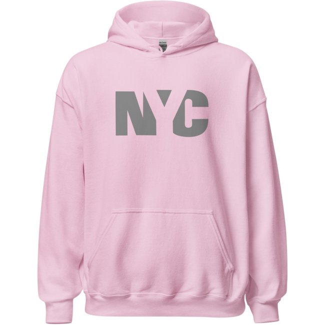 Moletom Flanelado Feminino Blusa Mooboo de Frio Fechado Urbania Moleton Mooboo rosa claro estampa Nyc new york city cinza
