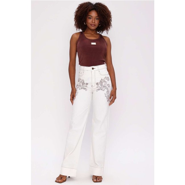 WIDE LEG 31 COLLOR ESTAMPADA OFF WHITE Gatabakana