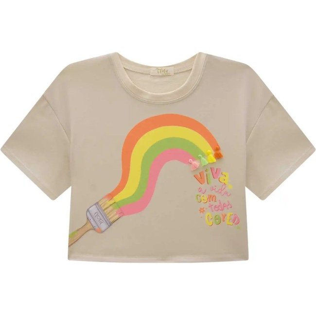 Blusa Cropped Menina Estampada Infanti 2 Unico