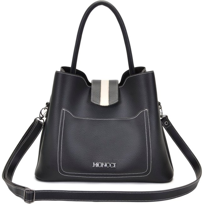 Bolsa Saco Moncci Transversal Preta e Branco