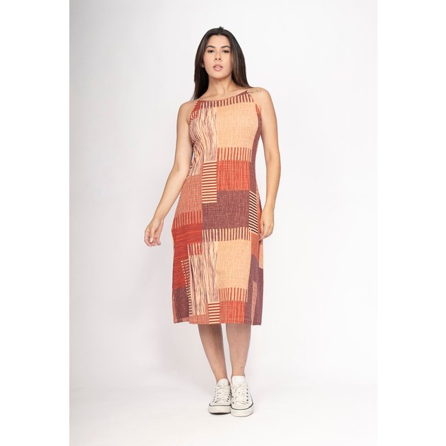 Vestido Amazonia Vital Aimara Curto Trapézio Malha Tramas do Sol