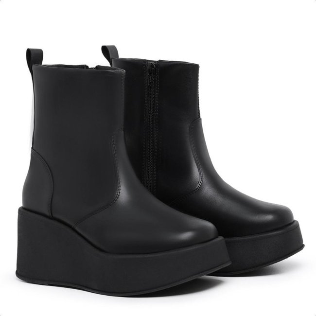 Bota Coturno Feminino Casual Plataforma Versátil Preto 33 Preto