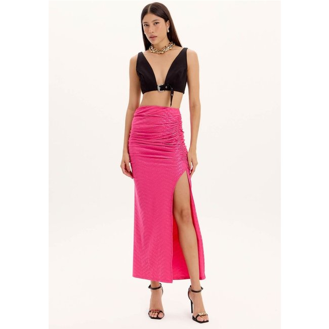 Saia Super Midi Com Cintura Alta E Fenda Lateral Sport Easy