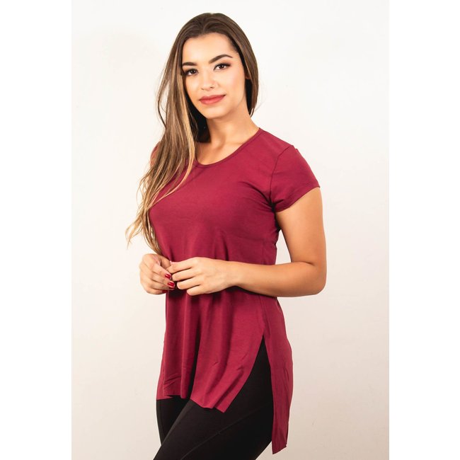 Blusa Bella Fiore Modas Fitness Longa Academia Tapa Bumbum Ju Vinho