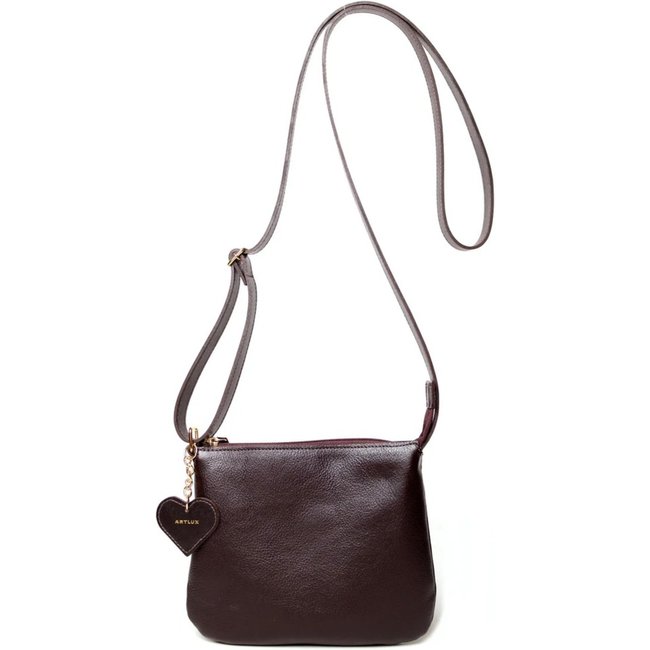 Bolsa Transversal em Couro Artlux Café 9060