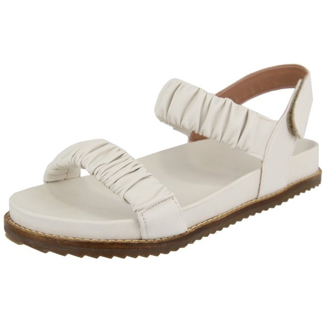 Sandalia Papete Enrrugada Off White Agnes Veronez
