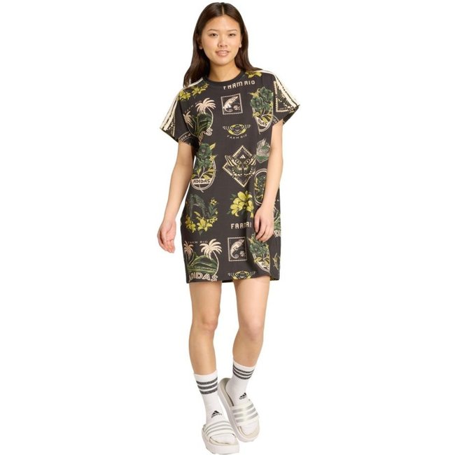Vestido comercial adidas X FARM adidas Sportswear Preto