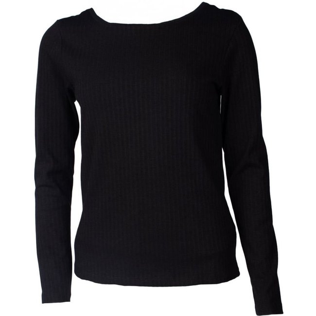 Blusa Feminina Giraffe Gola Canoa Texturizada Preto