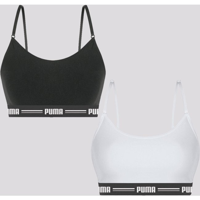 Kit 2 Top Puma Com Alça Regulável Preto e Branco