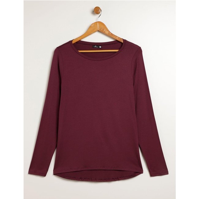 Blusa Manga Longa Autentique Plus Size Feminina BORDO/MARROM