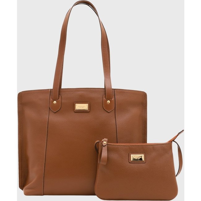 Bolsa Shopper Couro Mariart 5210 + 199 Havana