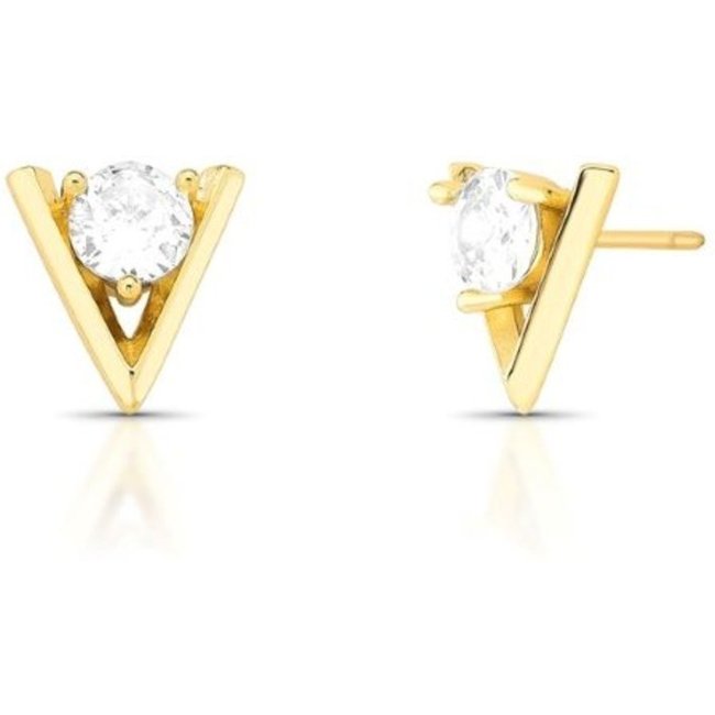 Infantil - Brinco Triângulo com Cristal Banhado a Ouro 18K Ania Store