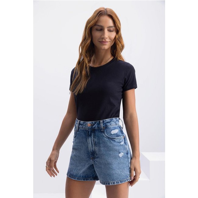 Blusa Feminina Em Malha Essendi Preto Preto