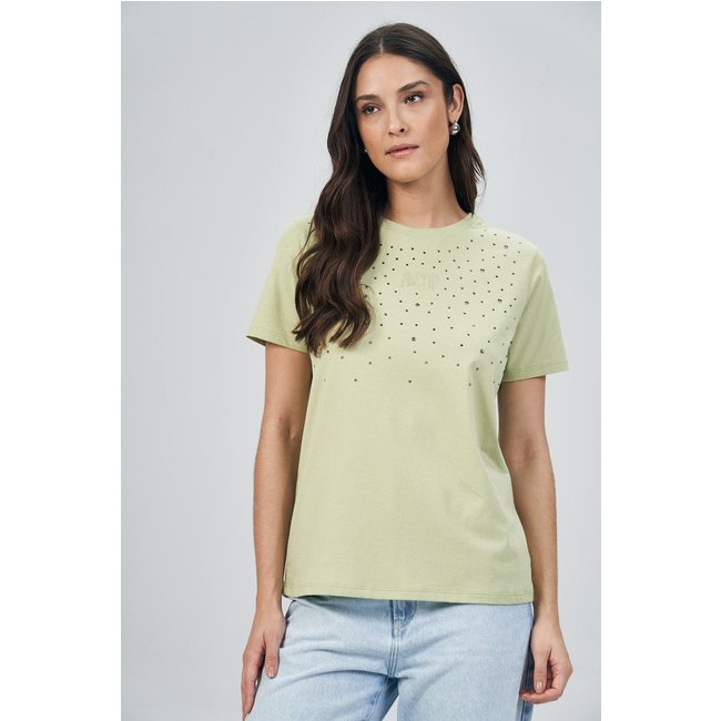T-Shirt Aplicações Feminina Acostamento
