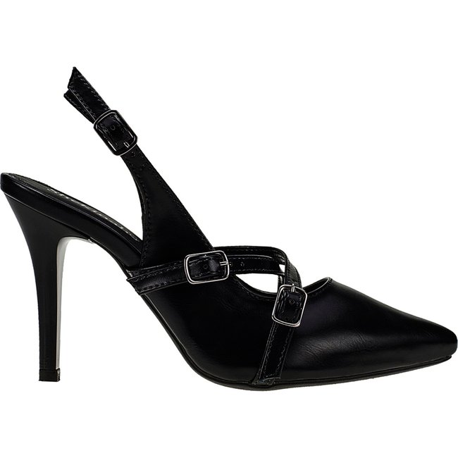 Sapto Scarpin Feminino Salto Fino Alto Slingback Stiletto Shekinah Sapato Noiva Preto