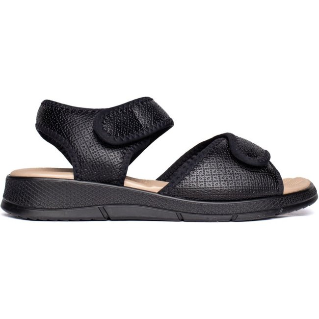 Sandália Feminina Piccadilly Anabela Médio Wide Fit Preto
