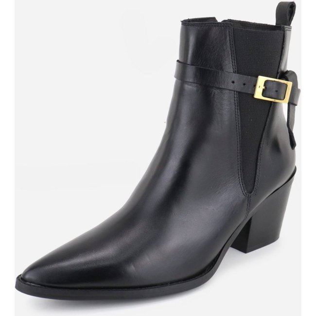 Bota Western Country Texana Bico Fino Fivela Em Couro Feminina Maria Paula Preto