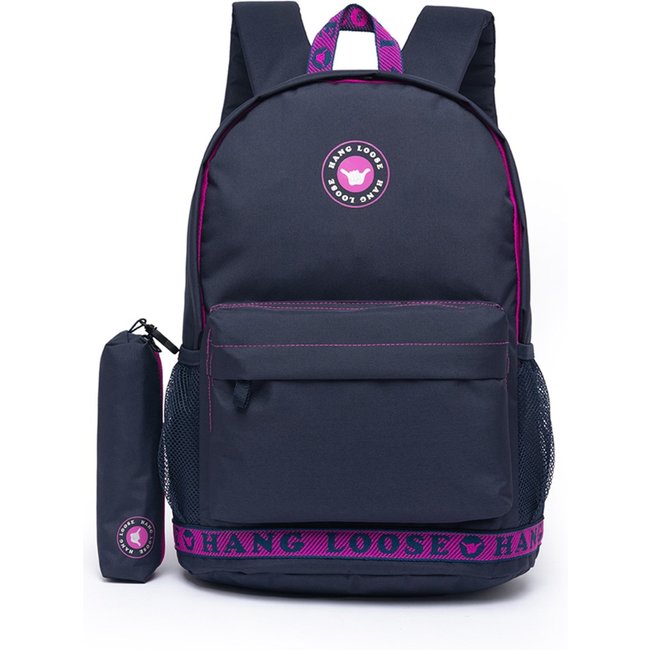 Kit Mochila+Estojo Reforçada Escolar Feminina Original Notebook Espaçosa