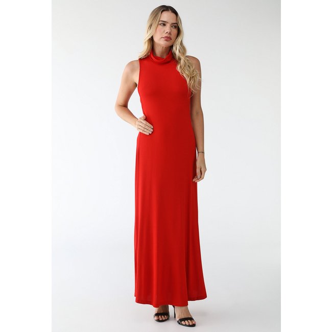 Vestido Forum Longa Fenda Lateral Vermelho