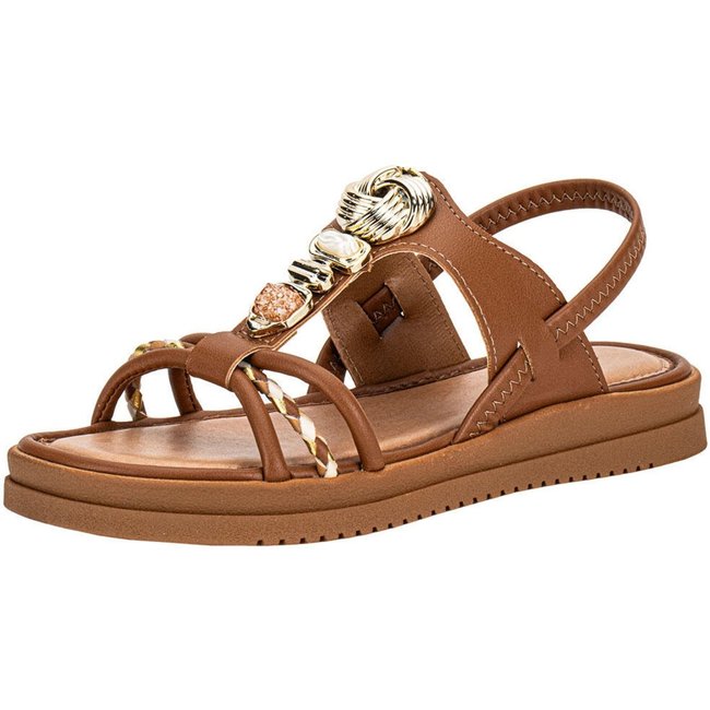 Sandália Feminina Flat Mississipi J0221 A0640221 Caramelo