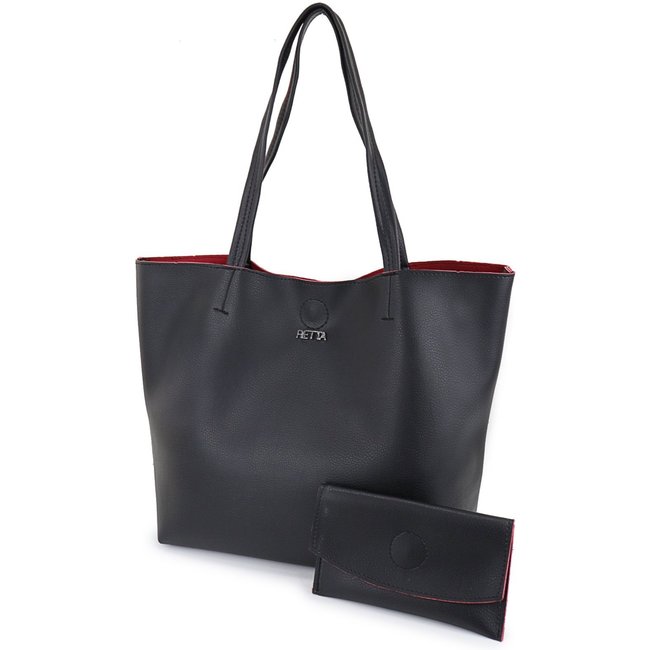 Bolsa Sacola Feminina Dia a Dia de Ombro Tira Colo Retta Oficial Preta