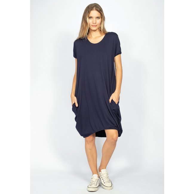 Vestido Curto Malha Amazonia Vital Amplo Always Azul Marinho o