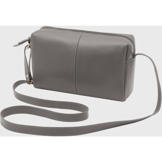Bolsa Transversal Couro Mariart Capim Cinza