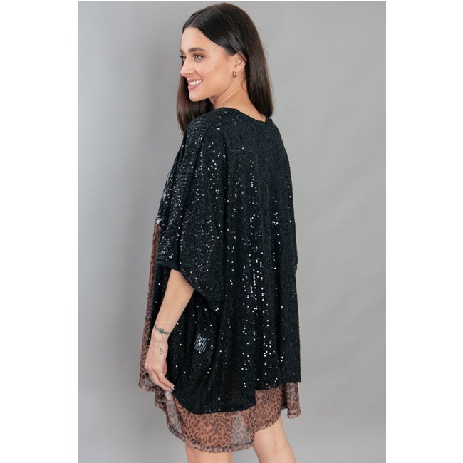 Kimono Paetê Preto marinaegabriella