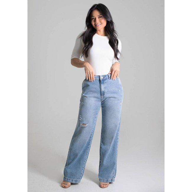 Calça Jeans Sawary Wide Leg - 280175 - Azul - Sawary