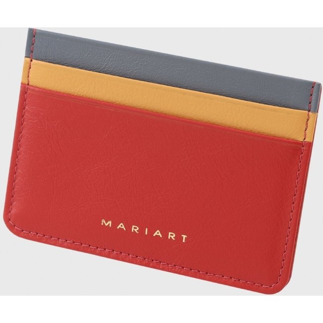 Porta-Cartão Couro Mariart Fruto Vermelho Arara