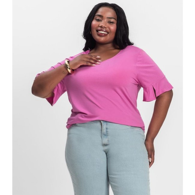 Blusa Plus Size Infinita Cor Rovitex Rosa