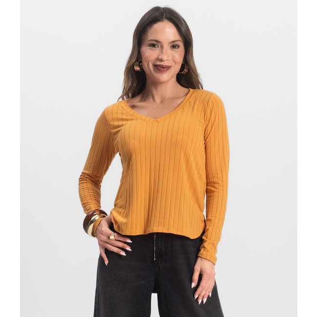 Blusa Manga Longa Infinita Cor Amarelo